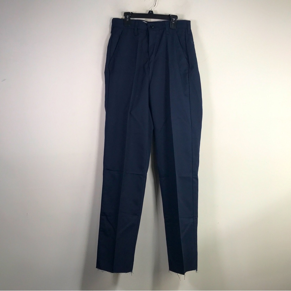 Red Kap Poly Cotton Unhemmed Trouser, Women's Size 28 - Navy